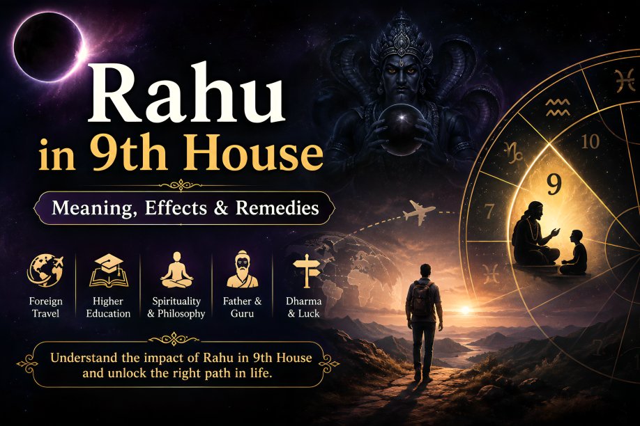 Rahu in the 9th House of Horoscope: Meaning, Effects & Remedies