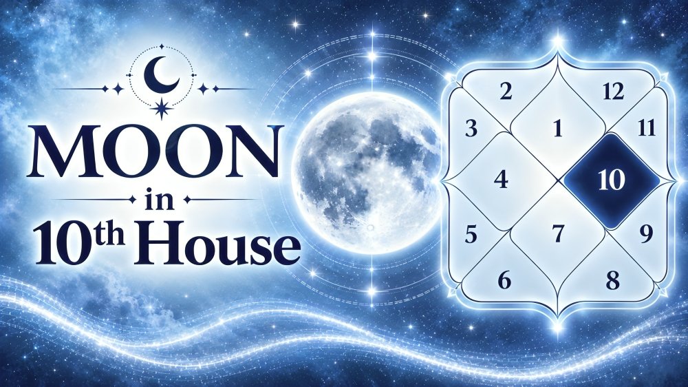 Moon in the 10th House: Meaning, Effects, Career & Remedies